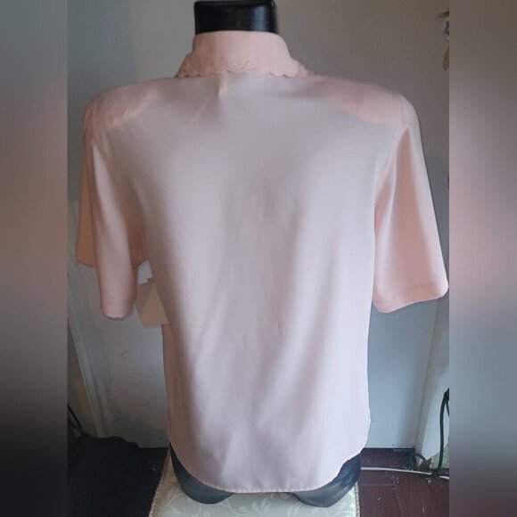 Vintage Script Pink Short Sleeve Blouse 8 - Picture 6 of 7